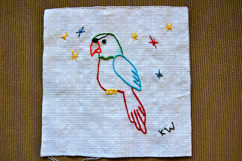 Pirate Parrot Embroidery pirate parrot embroidery photo