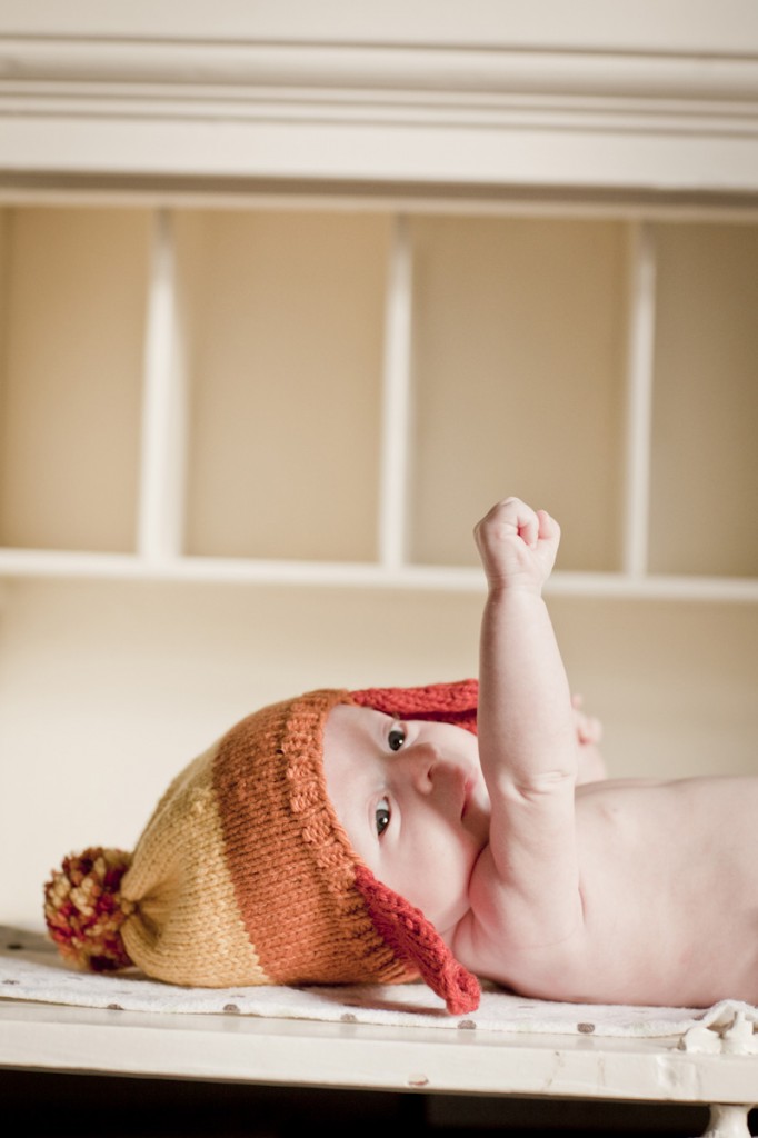 Owen in a Jayne hat knitted by Auntie Marianela. Credit Miranda Lievers. Credit Miranda Lievers.