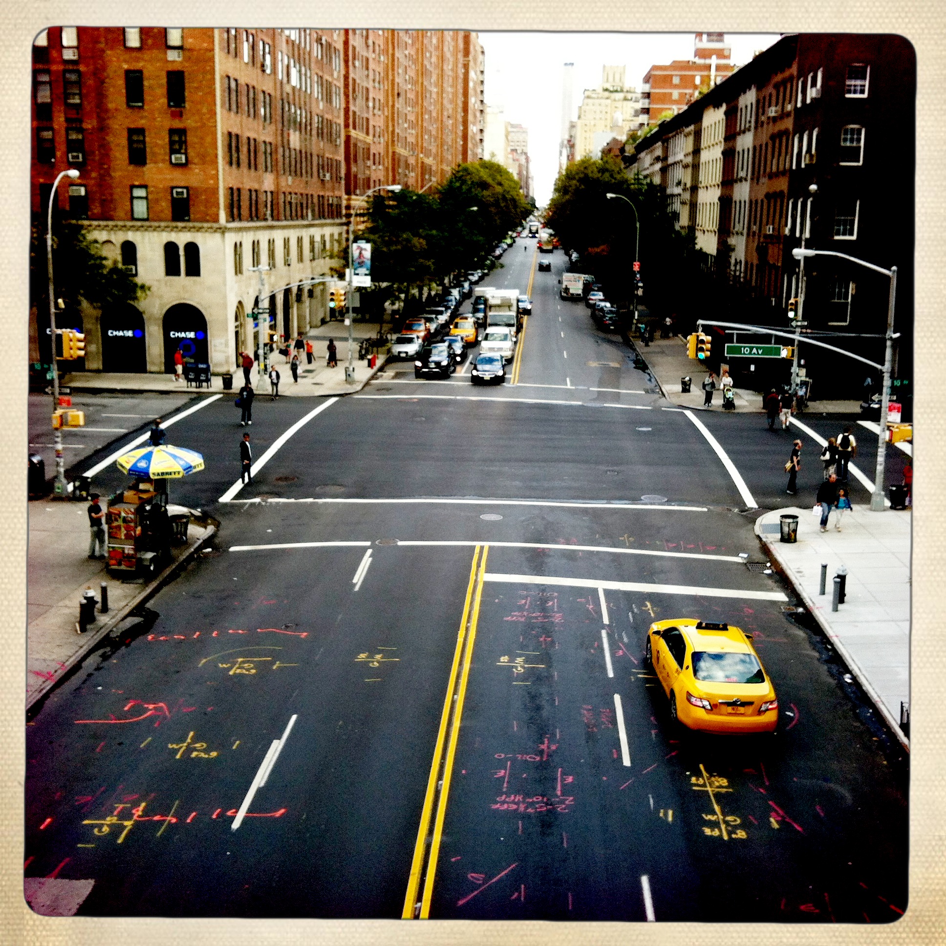 taxi and street