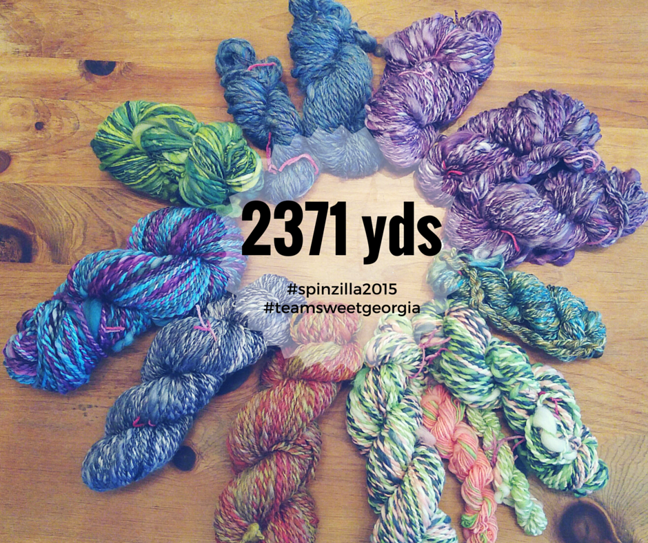 All the handspun from Spinzilla 2015