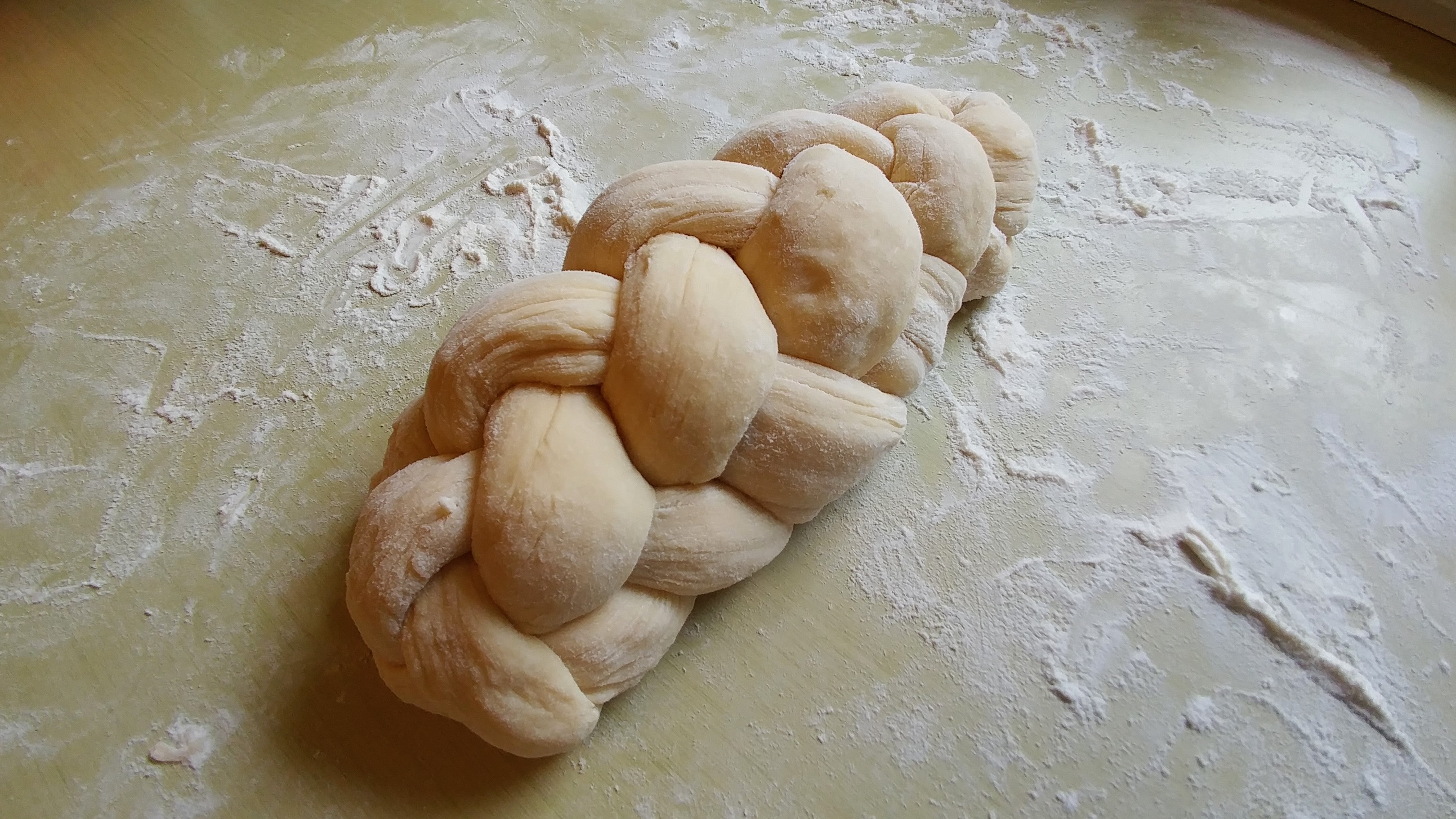Braided challah dough â€“ https://www.kimwerker.com