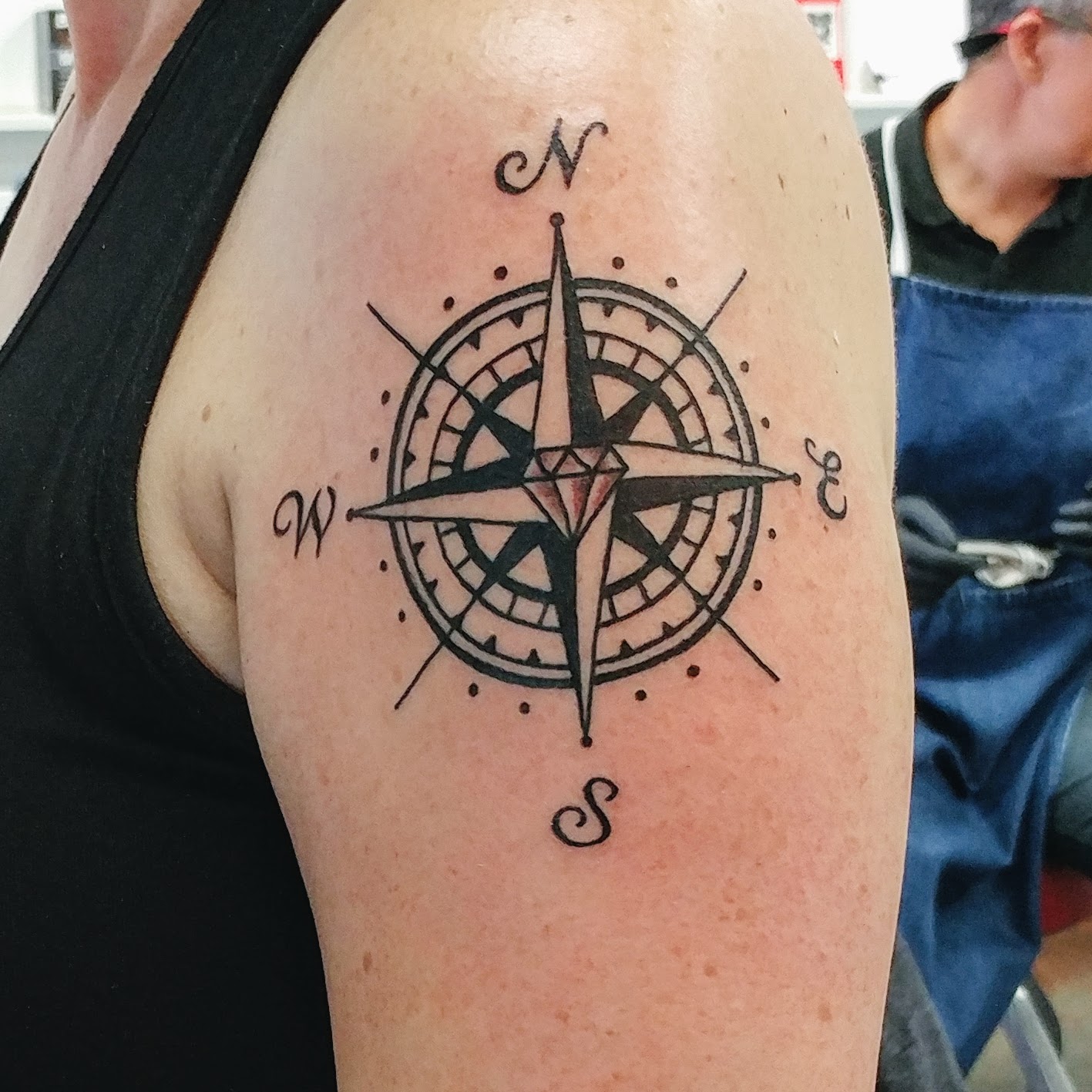 Compass rose tattoo, by Sam McWilliams, Vancouver, BC. https://www.kimwerker.com/blog
