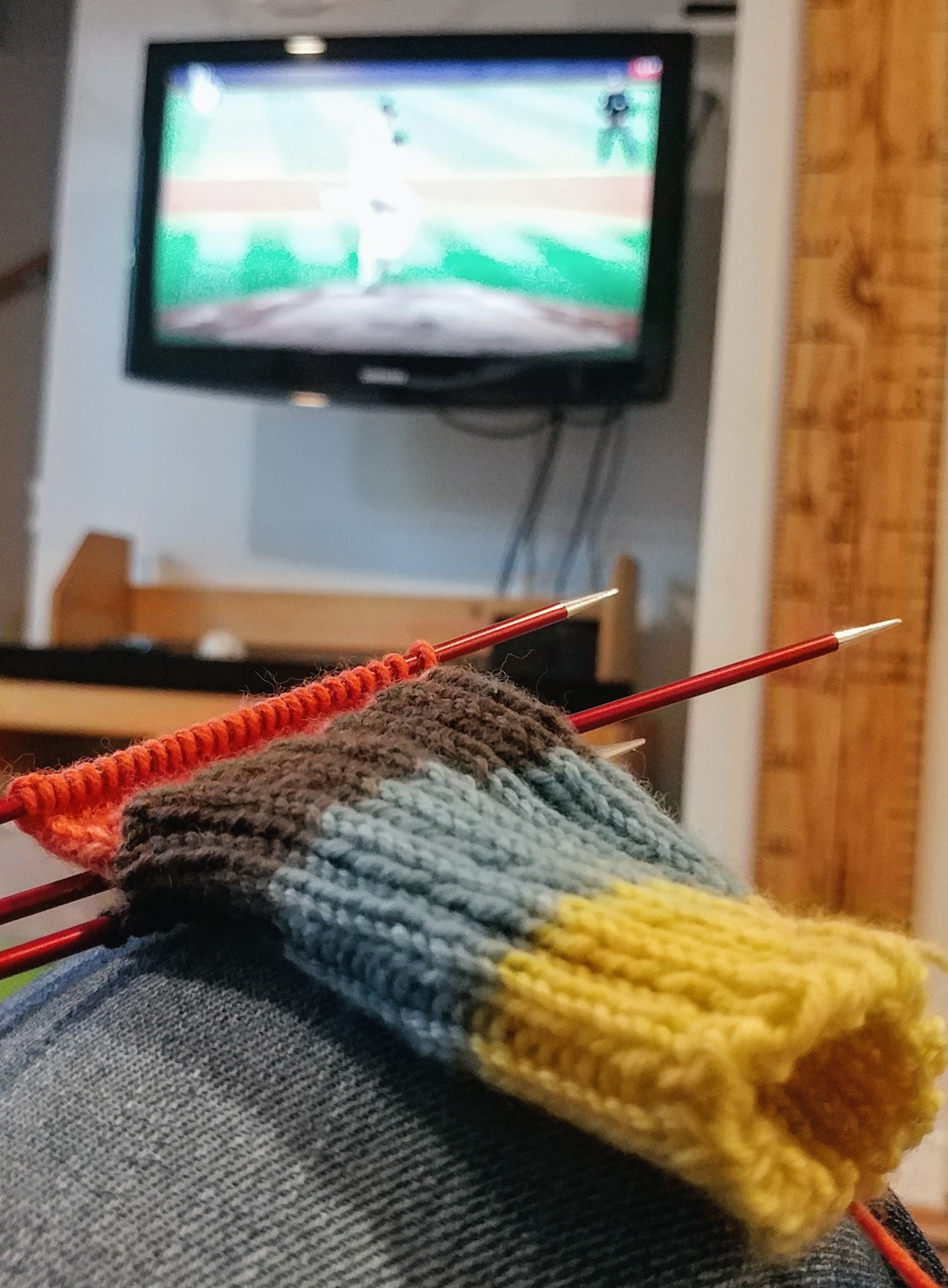 Knitting and baseball: perfect match. https://www.kimwerker.com/blog